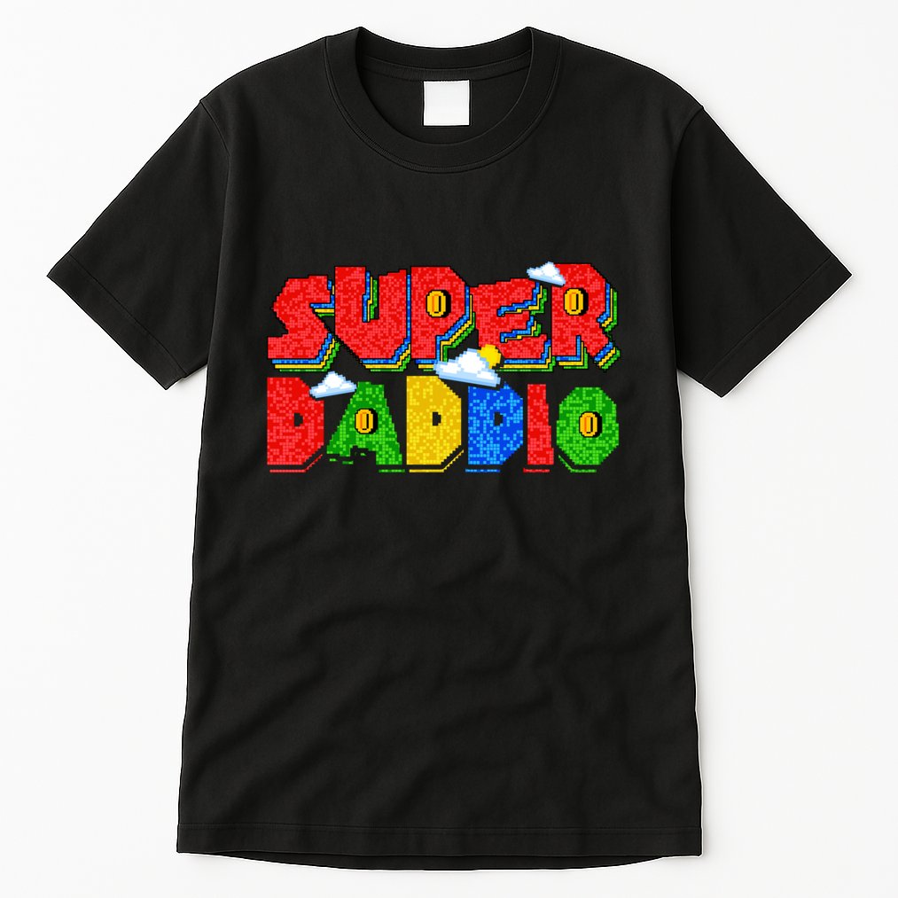 Gamer Dad Super Daddio Fathers Day Funny Gift Tall T-Shirt