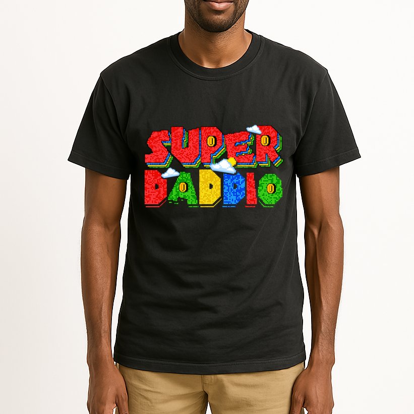 Gamer Dad Super Daddio Fathers Day Funny Gift Tall T-Shirt