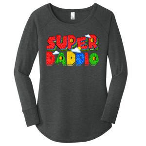 Gamer Dad Super Daddio Fathers Day Funny Gift Women's Perfect Tri Tunic Long Sleeve Shirt