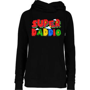 Gamer Dad Super Daddio Fathers Day Funny Gift Womens Funnel Neck Pullover Hood