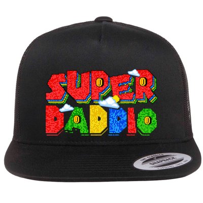 Gamer Dad Super Daddio Fathers Day Funny Gift Flatbill Hat