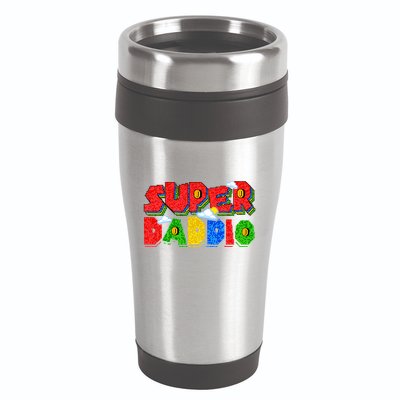 Gamer Dad Super Daddio Fathers Day Funny Gift 16oz Travel Tumbler