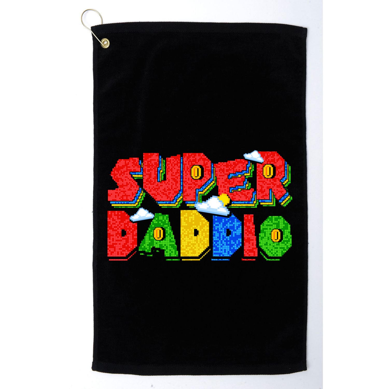 Gamer Dad Super Daddio Fathers Day Funny Gift Golf Towel