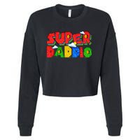 Gamer Dad Super Daddio Fathers Day Funny Gift Cropped Pullover Crew