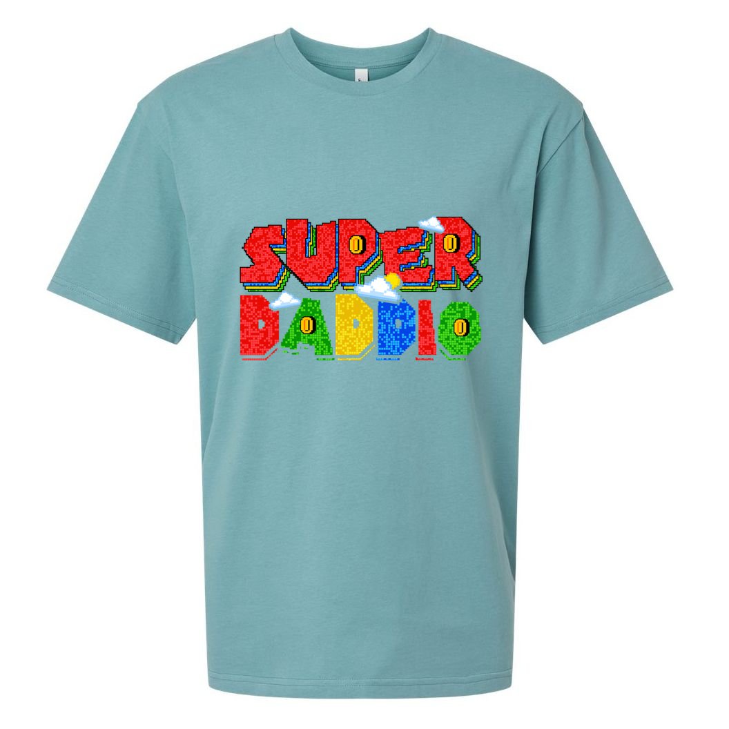 Gamer Dad Super Daddio Fathers Day Funny Gift Sueded Cloud Jersey T-Shirt