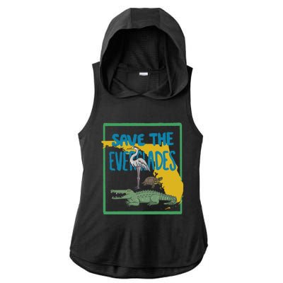 Gators Daily Save The Everglades Ladies PosiCharge Tri-Blend Wicking Draft Hoodie Tank