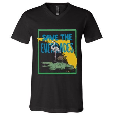 Gators Daily Save The Everglades V-Neck T-Shirt