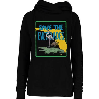 Gators Daily Save The Everglades Womens Funnel Neck Pullover Hood