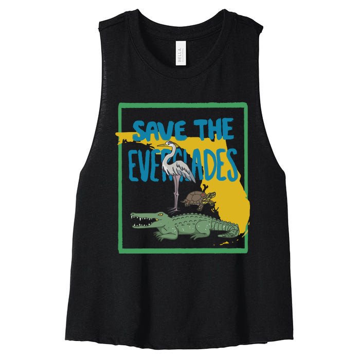 Gators Daily Save The Everglades Women's Racerback Cropped Tank