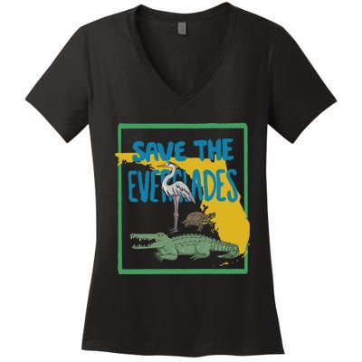 Gators Daily Save The Everglades Women's V-Neck T-Shirt