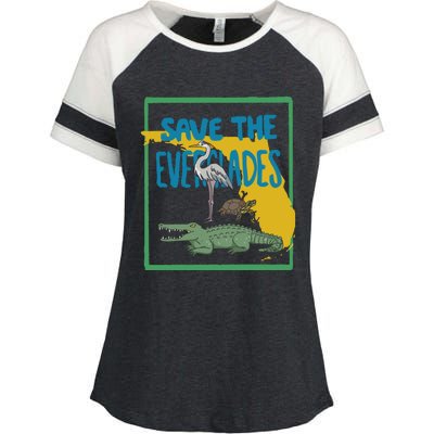 Gators Daily Save The Everglades Enza Ladies Jersey Colorblock Tee