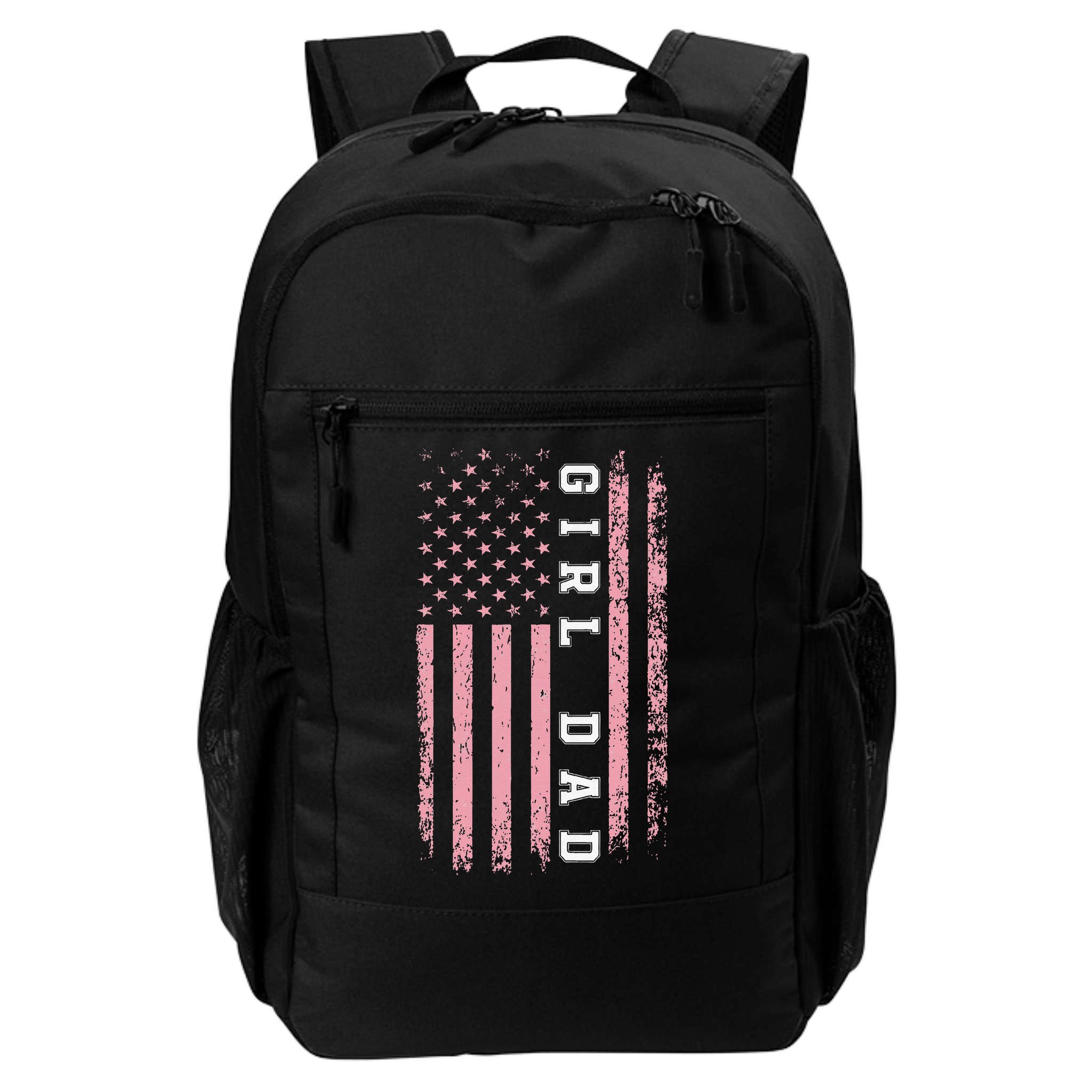 Girl Dad S Pink Flag Fathers Day Men Women Vintage Backpack