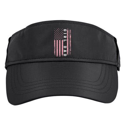 Girl Dad S Pink Flag Fathers Day Men Women Vintage Adult Drive Performance Visor