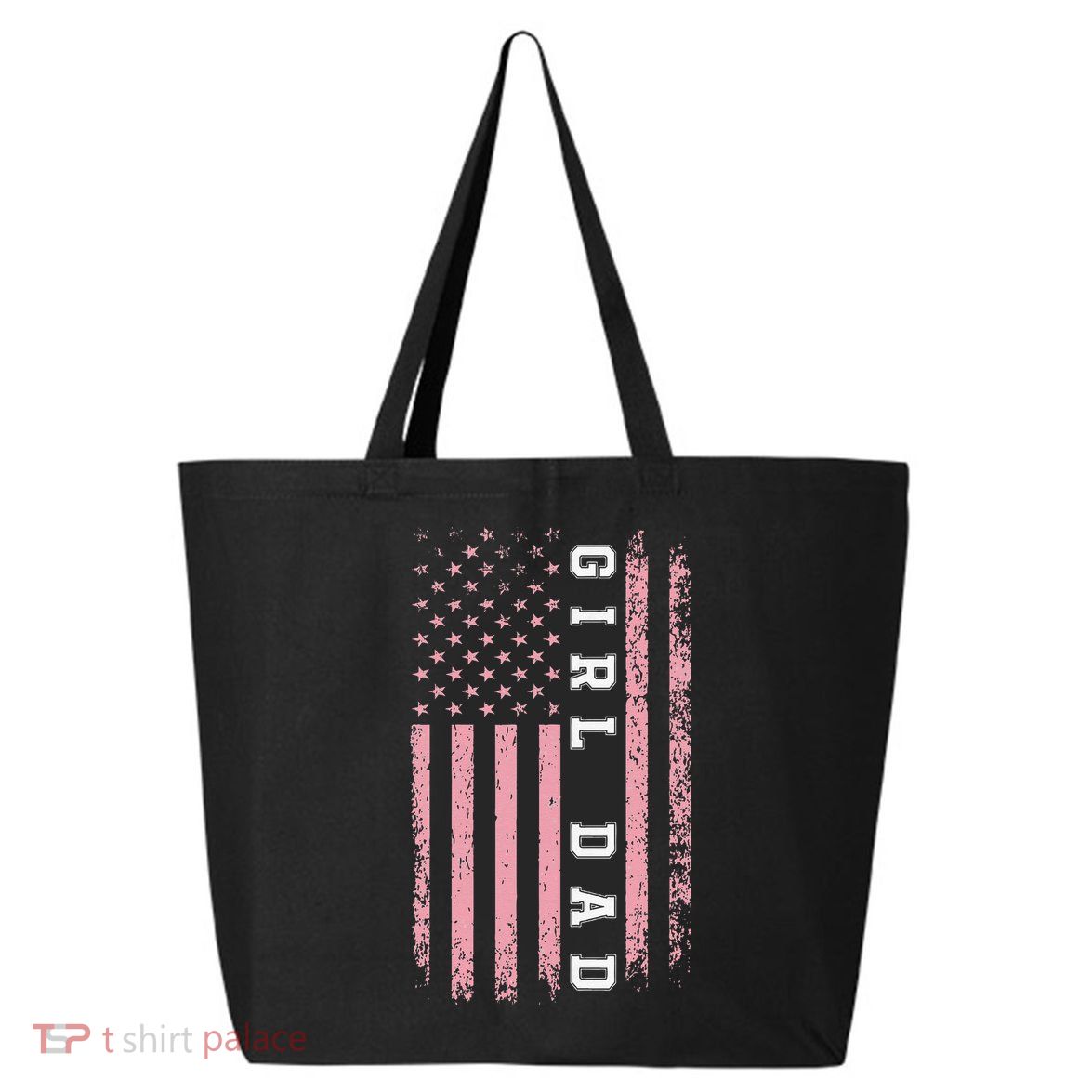Girl Dad S Pink Flag Fathers Day Men Women Vintage 25L Jumbo Tote