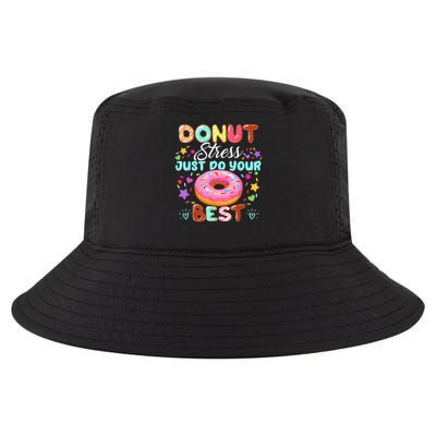 Groovy Donut Stress Just Do Your Best Testing Day Teachers Cool Comfort Performance Bucket Hat