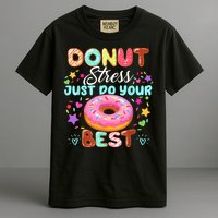 Groovy Donut Stress Just Do Your Best Testing Day Teachers Garment-Dyed Heavyweight T-Shirt