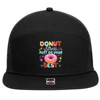 Groovy Donut Stress Just Do Your Best Testing Day Teachers 7 Panel Mesh Trucker Snapback Hat