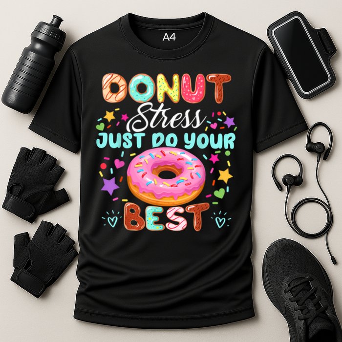 Groovy Donut Stress Just Do Your Best Testing Day Teachers Performance Shirt