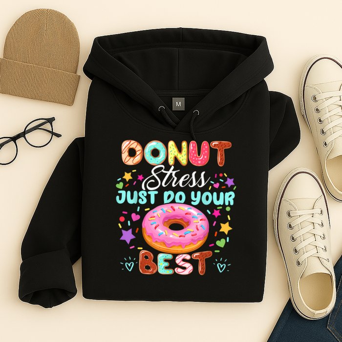 Groovy Donut Stress Just Do Your Best Testing Day Teachers Hoodie