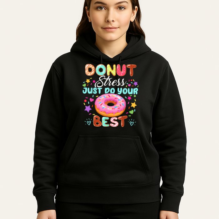 Groovy Donut Stress Just Do Your Best Testing Day Teachers Hoodie
