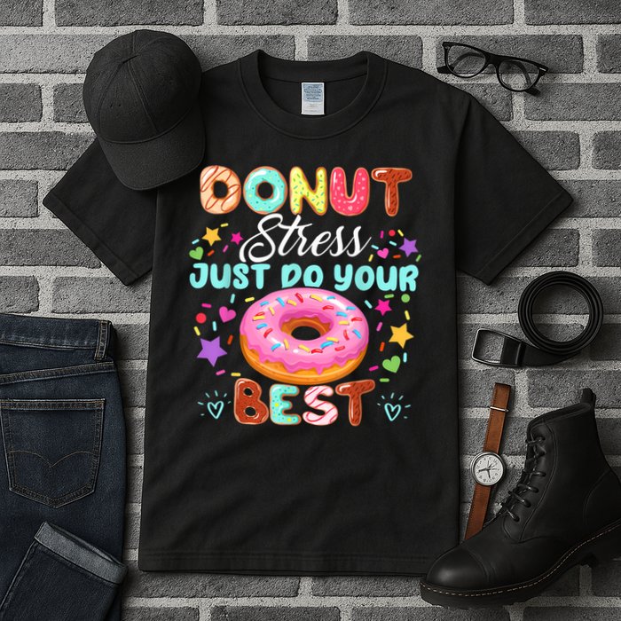 Groovy Donut Stress Just Do Your Best Testing Day Teachers Tall T-Shirt