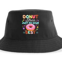 Groovy Donut Stress Just Do Your Best Testing Day Teachers Sustainable Bucket Hat