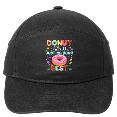 Groovy Donut Stress Just Do Your Best Testing Day Teachers 7-Panel Snapback Hat