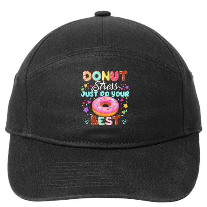 Groovy Donut Stress Just Do Your Best Testing Day Teachers 7-Panel Snapback Hat