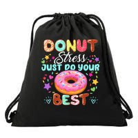 Groovy Donut Stress Just Do Your Best Testing Day Teachers Drawstring Bag