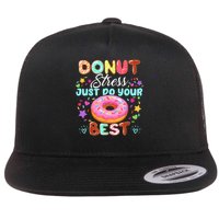 Groovy Donut Stress Just Do Your Best Testing Day Teachers Flat Bill Trucker Hat