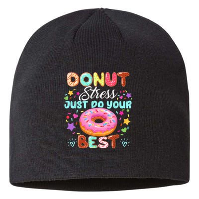 Groovy Donut Stress Just Do Your Best Testing Day Teachers Sustainable Beanie