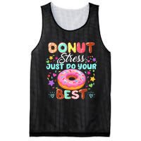 Groovy Donut Stress Just Do Your Best Testing Day Teachers Mesh Reversible Basketball Jersey Tank