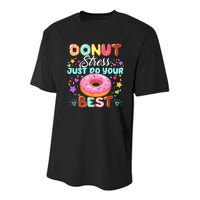 Groovy Donut Stress Just Do Your Best Testing Day Teachers Youth Performance Sprint T-Shirt