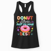 Groovy Donut Stress Just Do Your Best Testing Day Teachers Womens Tank Top