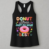 Groovy Donut Stress Just Do Your Best Testing Day Teachers Womens Tank Top