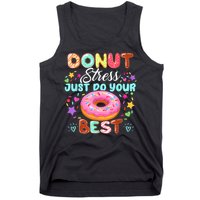 Groovy Donut Stress Just Do Your Best Testing Day Teachers Tank Top