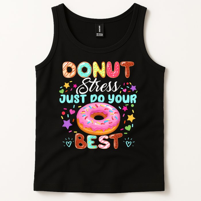 Groovy Donut Stress Just Do Your Best Testing Day Teachers Tank Top