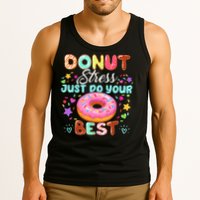 Groovy Donut Stress Just Do Your Best Testing Day Teachers Tank Top