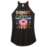 Groovy Donut Stress Just Do Your Best Testing Day Teachers Women's Perfect Tri Rocker Tank