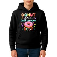 Groovy Donut Stress Just Do Your Best Testing Day Teachers Kids Hoodie