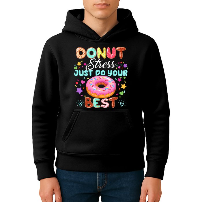 Groovy Donut Stress Just Do Your Best Testing Day Teachers Kids Hoodie