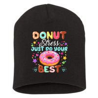 Groovy Donut Stress Just Do Your Best Testing Day Teachers Short Acrylic Beanie
