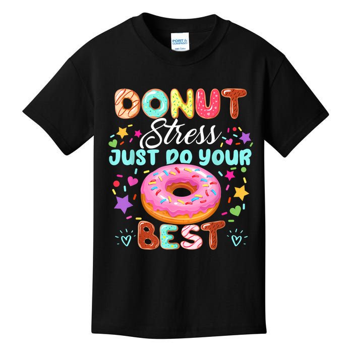 Groovy Donut Stress Just Do Your Best Testing Day Teachers Kids T-Shirt