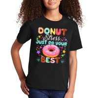 Groovy Donut Stress Just Do Your Best Testing Day Teachers Kids T-Shirt