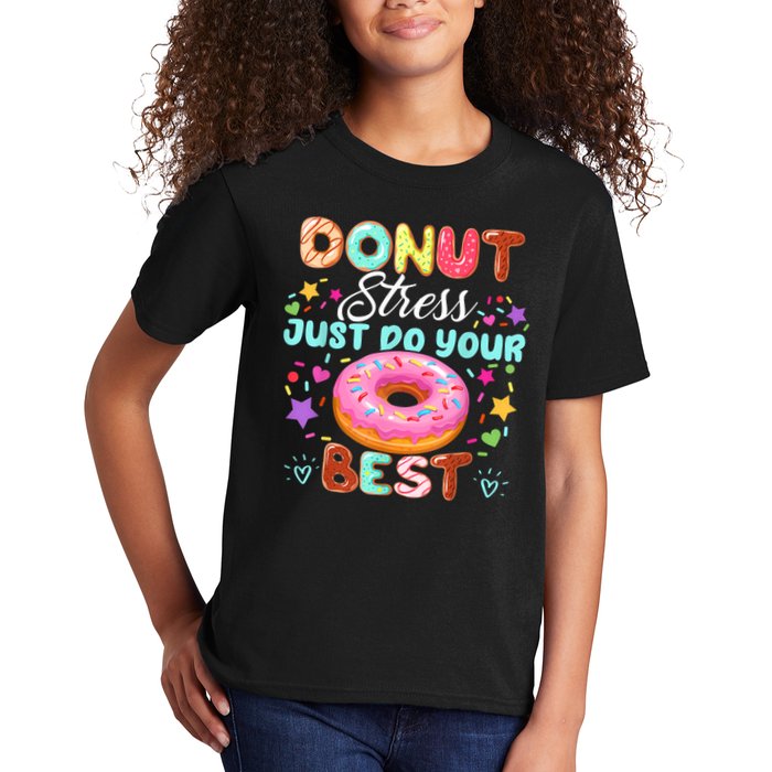 Groovy Donut Stress Just Do Your Best Testing Day Teachers Kids T-Shirt