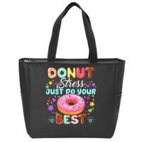 Groovy Donut Stress Just Do Your Best Testing Day Teachers Zip Tote Bag