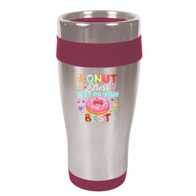 Groovy Donut Stress Just Do Your Best Testing Day Teachers 16oz Travel Tumbler