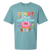 Groovy Donut Stress Just Do Your Best Testing Day Teachers Sueded Cloud Jersey T-Shirt