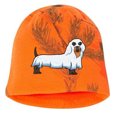 Ghost Dachshund Spooky Dog Wiener Halloween Costume Kati - Camo Knit Beanie