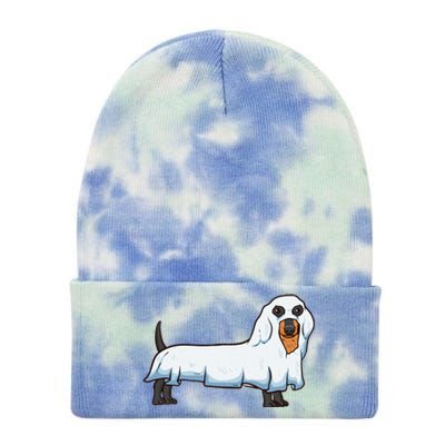 Ghost Dachshund Spooky Dog Wiener Halloween Costume Tie Dye 12in Knit Beanie